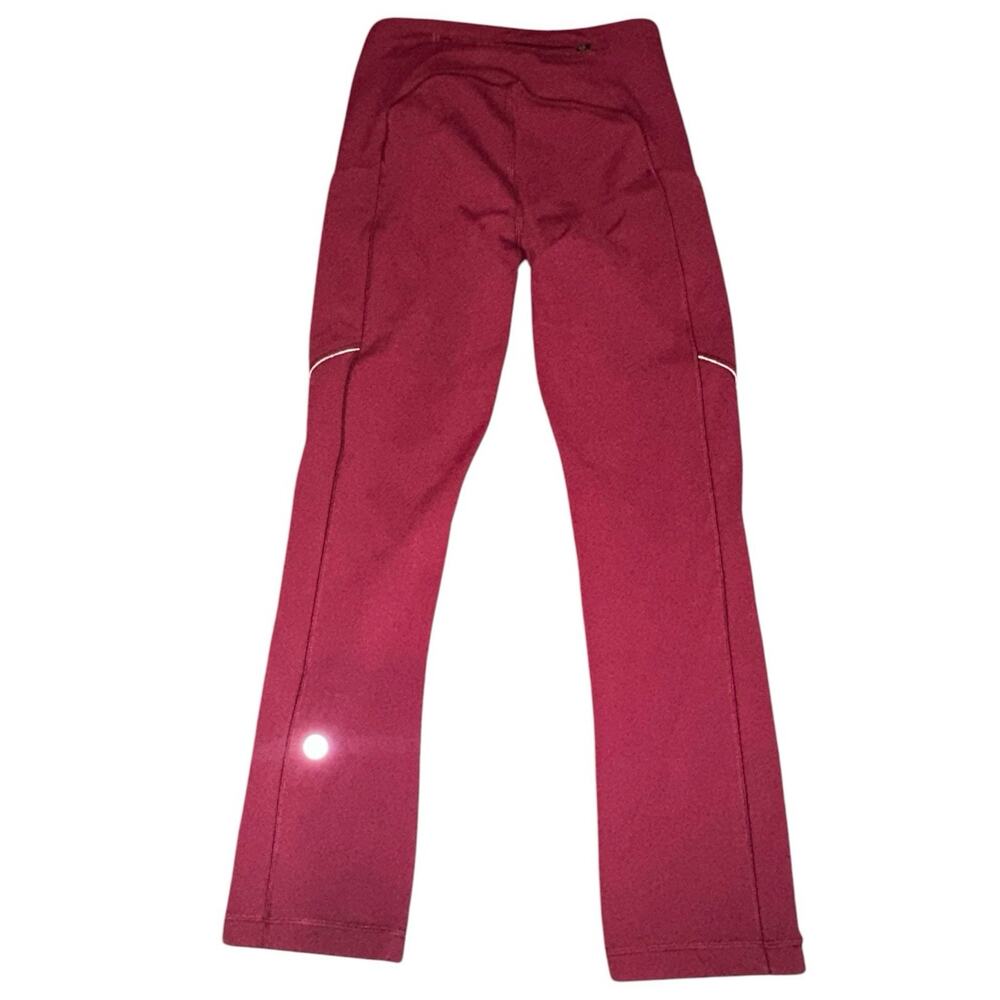 Lululemon Women's Burgundy Maroon Capri Leggings, Size 2 With Pockets